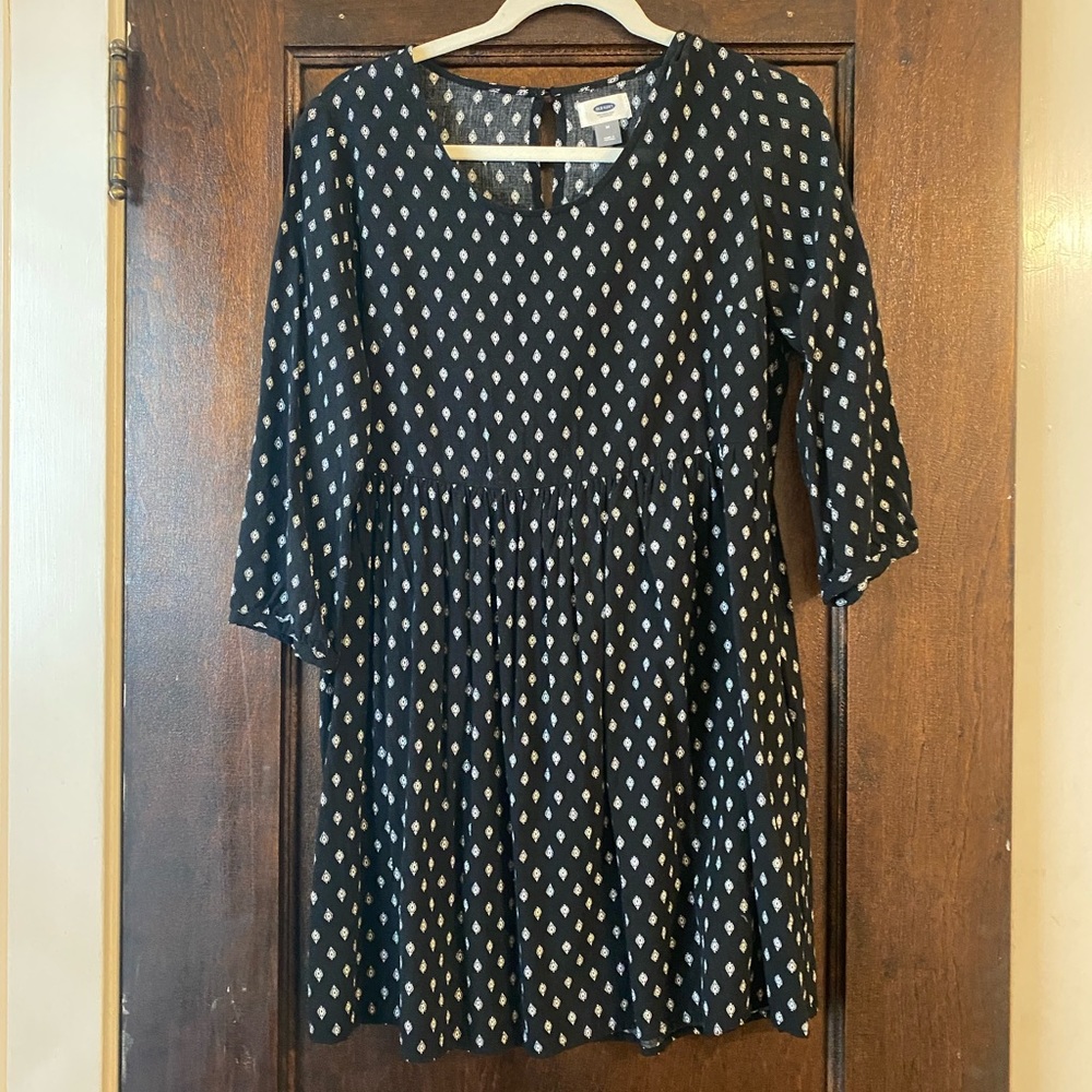 Black Casual Long Sleeve Dress